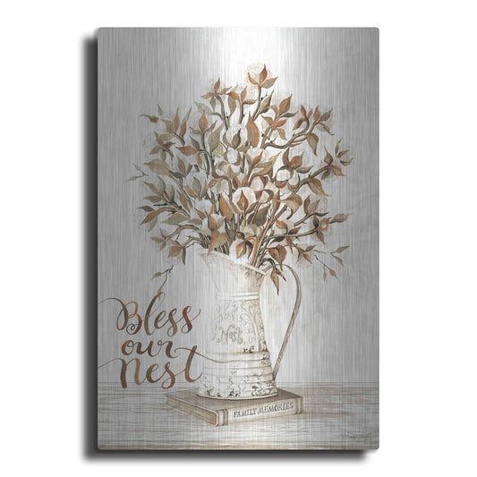 Luxe Metal Art 'Bless Our Nest Cotton Bouquet' by Cindy Jacobs, Metal Wall Art