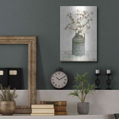 Luxe Metal Art 'Gather Love Cotton Bouquet' by Cindy Jacobs, Metal Wall Art,12x16