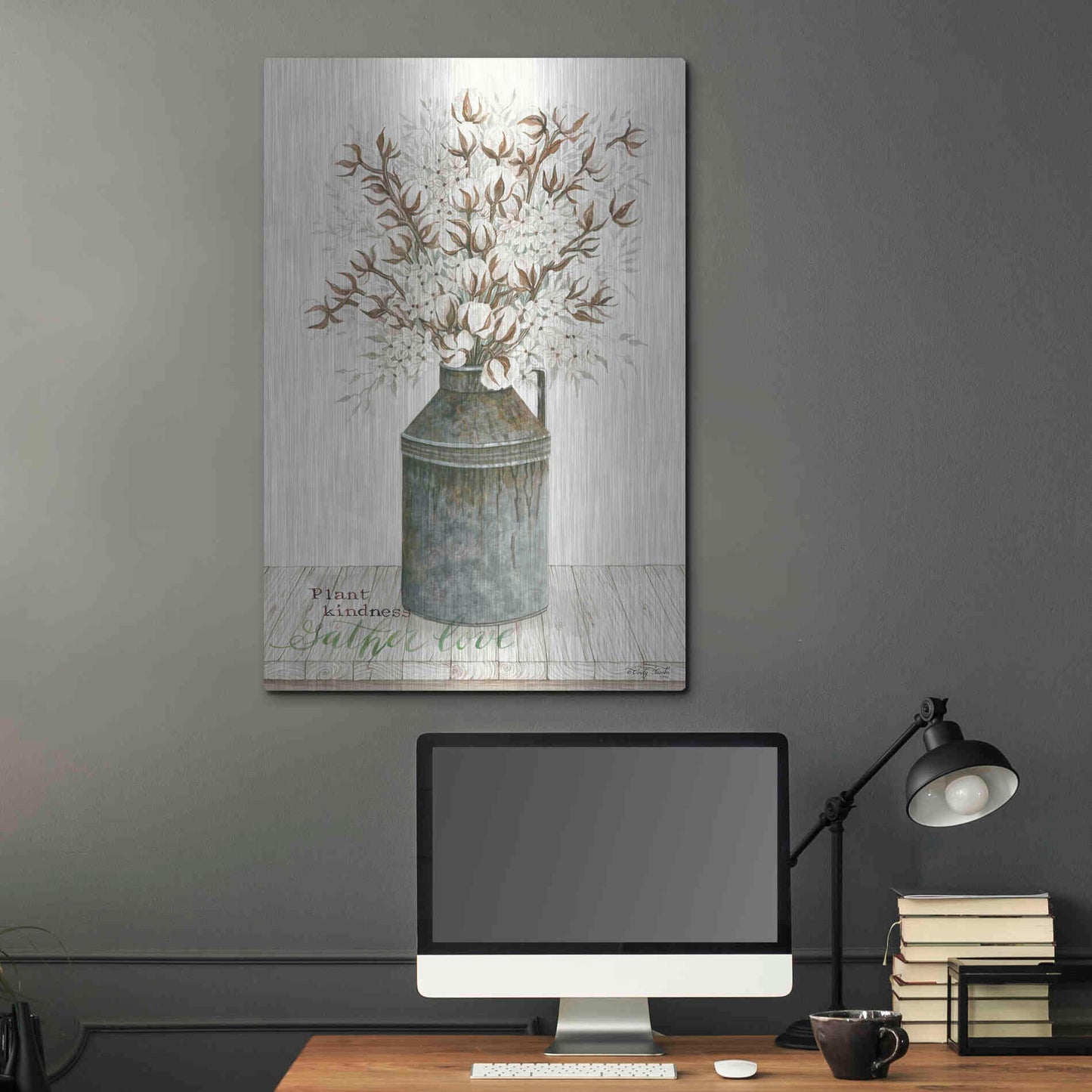 Luxe Metal Art 'Gather Love Cotton Bouquet' by Cindy Jacobs, Metal Wall Art,24x36