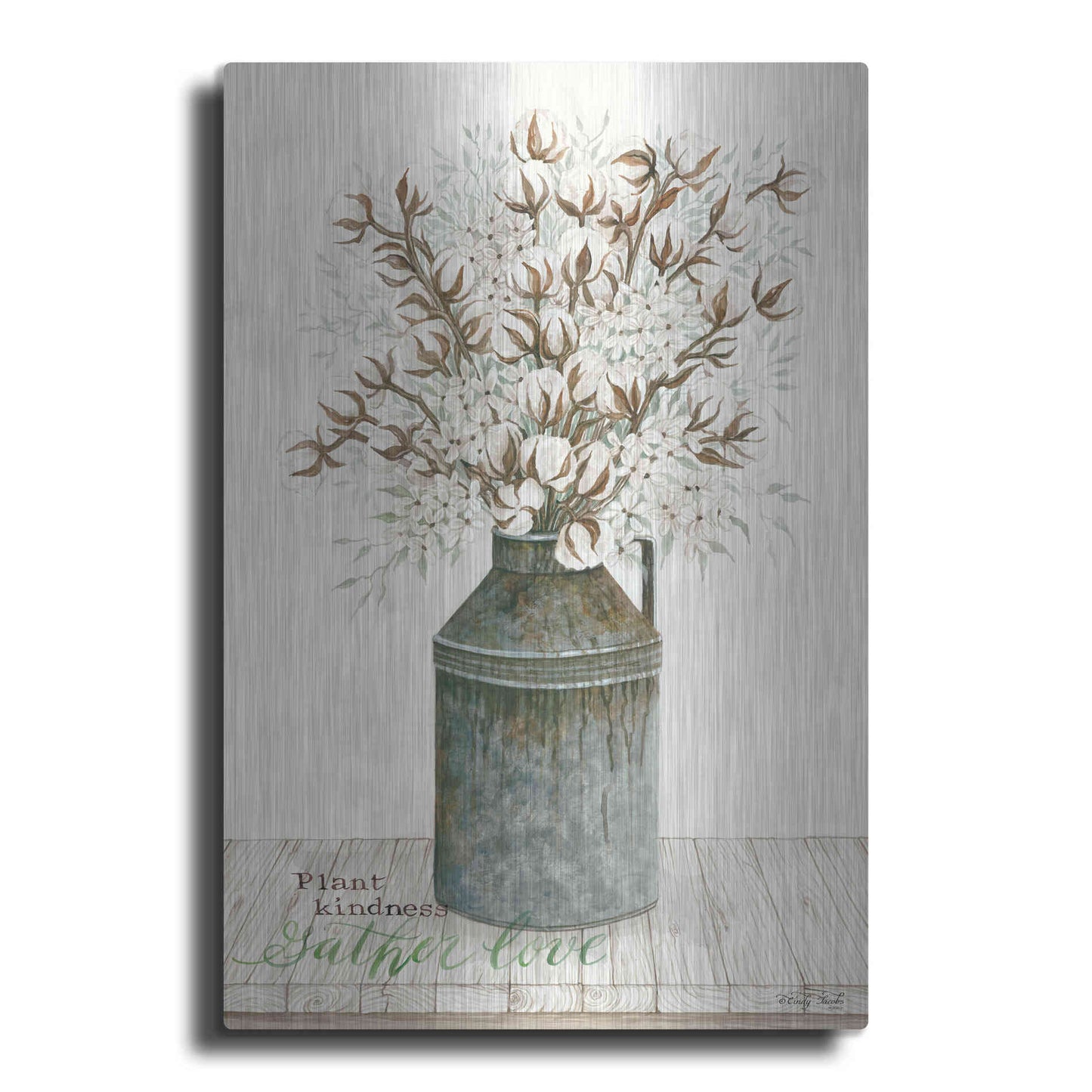 Luxe Metal Art 'Gather Love Cotton Bouquet' by Cindy Jacobs, Metal Wall Art