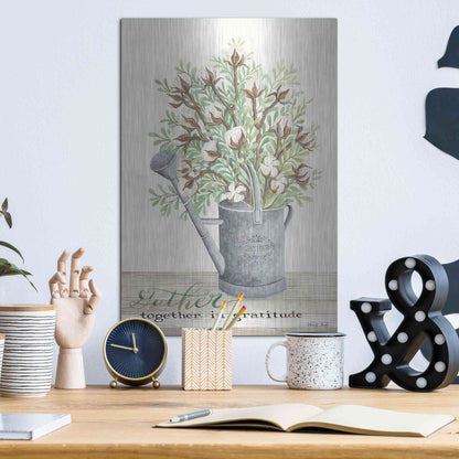 Luxe Metal Art 'Gather Together Cotton Bouquet' by Cindy Jacobs, Metal Wall Art,12x16