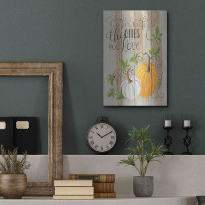 Luxe Metal Art 'Gather Pumpkins' by Cindy Jacobs, Metal Wall Art,12x16
