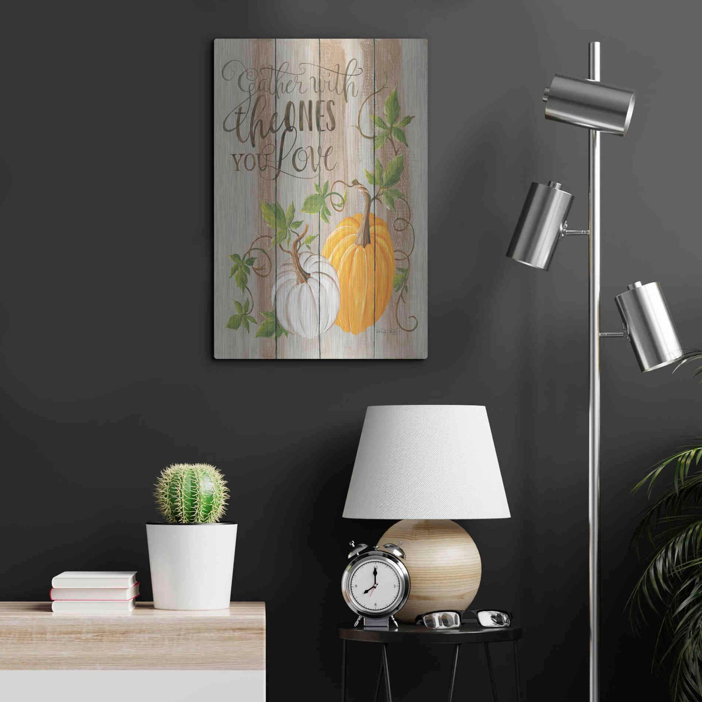 Luxe Metal Art 'Gather Pumpkins' by Cindy Jacobs, Metal Wall Art,16x24