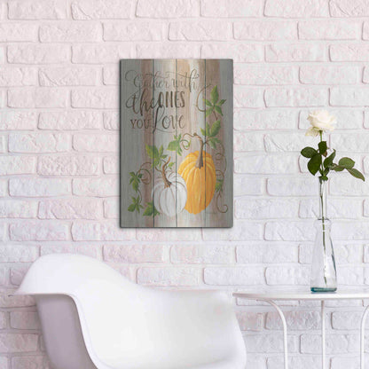 Luxe Metal Art 'Gather Pumpkins' by Cindy Jacobs, Metal Wall Art,16x24