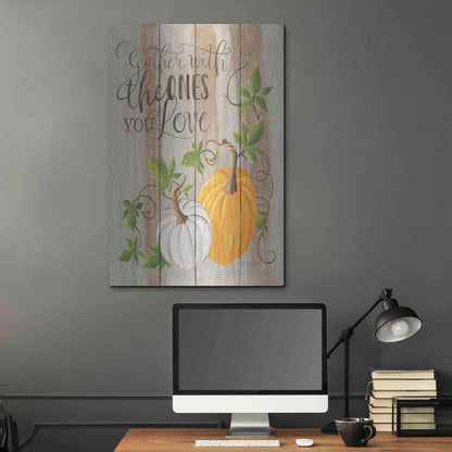 Luxe Metal Art 'Gather Pumpkins' by Cindy Jacobs, Metal Wall Art,24x36