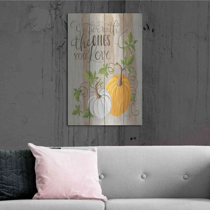 Luxe Metal Art 'Gather Pumpkins' by Cindy Jacobs, Metal Wall Art,24x36