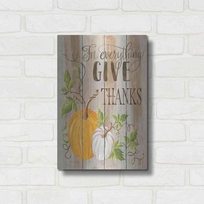 Luxe Metal Art 'For Everything Give Thanks' by Cindy Jacobs, Metal Wall Art,12x16