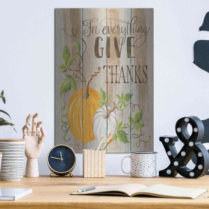 Luxe Metal Art 'For Everything Give Thanks' by Cindy Jacobs, Metal Wall Art,12x16