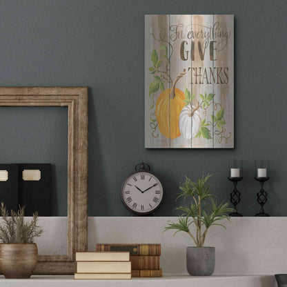 Luxe Metal Art 'For Everything Give Thanks' by Cindy Jacobs, Metal Wall Art,12x16