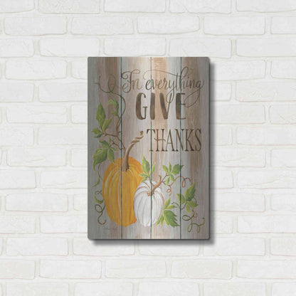 Luxe Metal Art 'For Everything Give Thanks' by Cindy Jacobs, Metal Wall Art,16x24