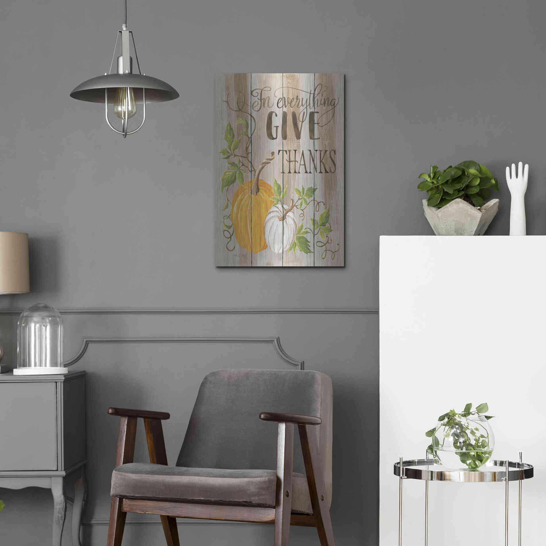 Luxe Metal Art 'For Everything Give Thanks' by Cindy Jacobs, Metal Wall Art,16x24