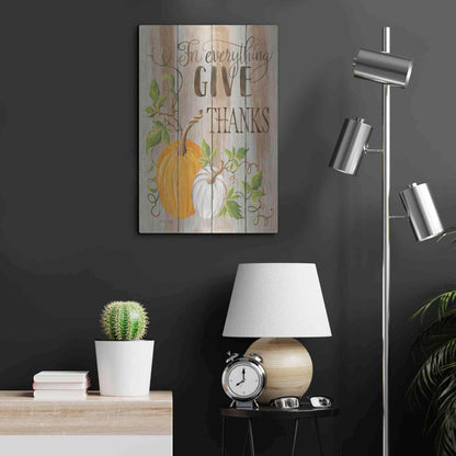 Luxe Metal Art 'For Everything Give Thanks' by Cindy Jacobs, Metal Wall Art,16x24