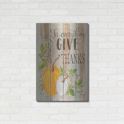 Luxe Metal Art 'For Everything Give Thanks' by Cindy Jacobs, Metal Wall Art,24x36