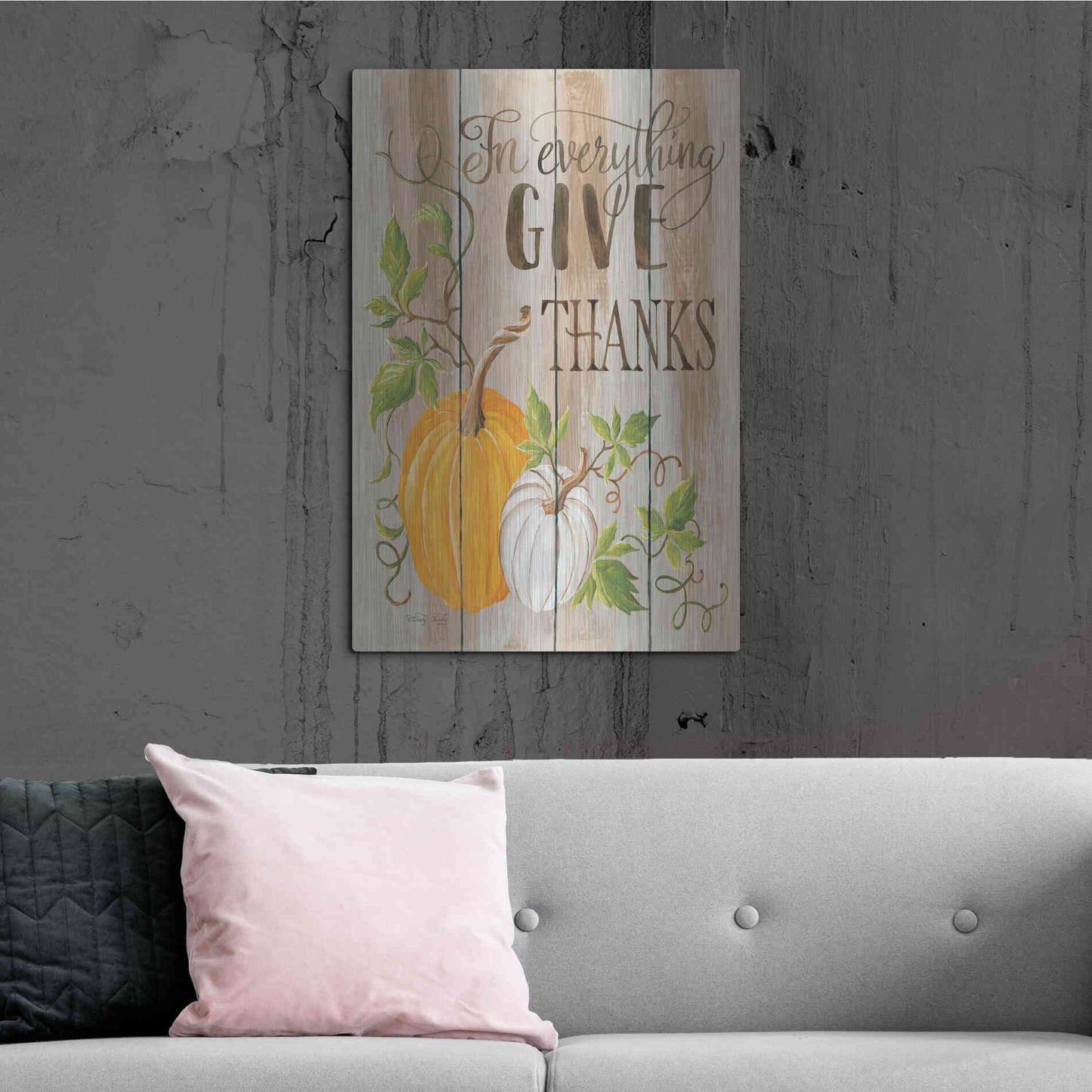 Luxe Metal Art 'For Everything Give Thanks' by Cindy Jacobs, Metal Wall Art,24x36