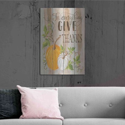Luxe Metal Art 'For Everything Give Thanks' by Cindy Jacobs, Metal Wall Art,24x36