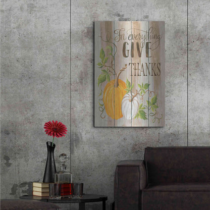 Luxe Metal Art 'For Everything Give Thanks' by Cindy Jacobs, Metal Wall Art,24x36