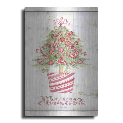 Luxe Metal Art 'Candy Cane Christmas Tree' by Cindy Jacobs, Metal Wall Art