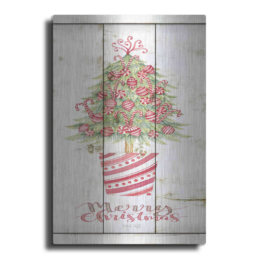 Luxe Metal Art 'Candy Cane Christmas Tree' by Cindy Jacobs, Metal Wall Art