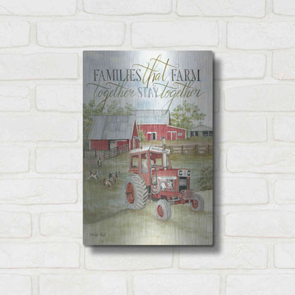 Luxe Metal Art 'Families that Farm Together' by Cindy Jacobs, Metal Wall Art,12x16