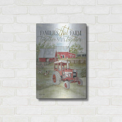 Luxe Metal Art 'Families that Farm Together' by Cindy Jacobs, Metal Wall Art,16x24