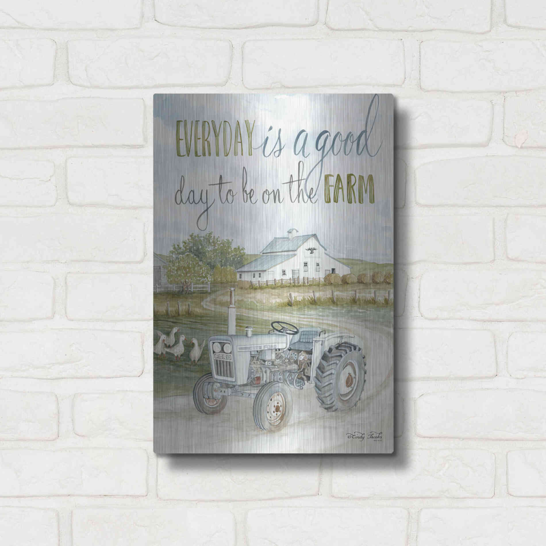 Luxe Metal Art 'Good Day' by Cindy Jacobs, Metal Wall Art,12x16