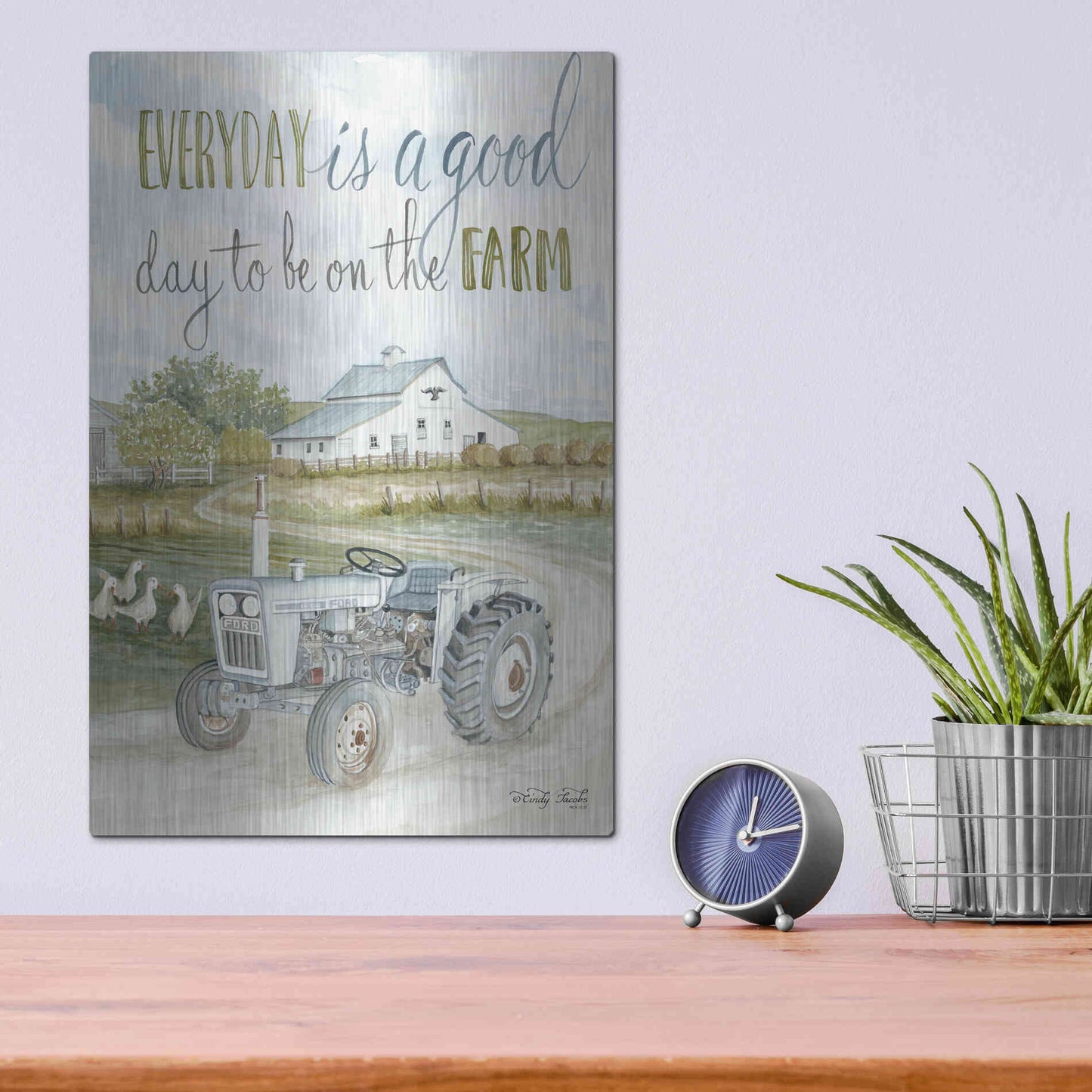 Luxe Metal Art 'Good Day' by Cindy Jacobs, Metal Wall Art,12x16