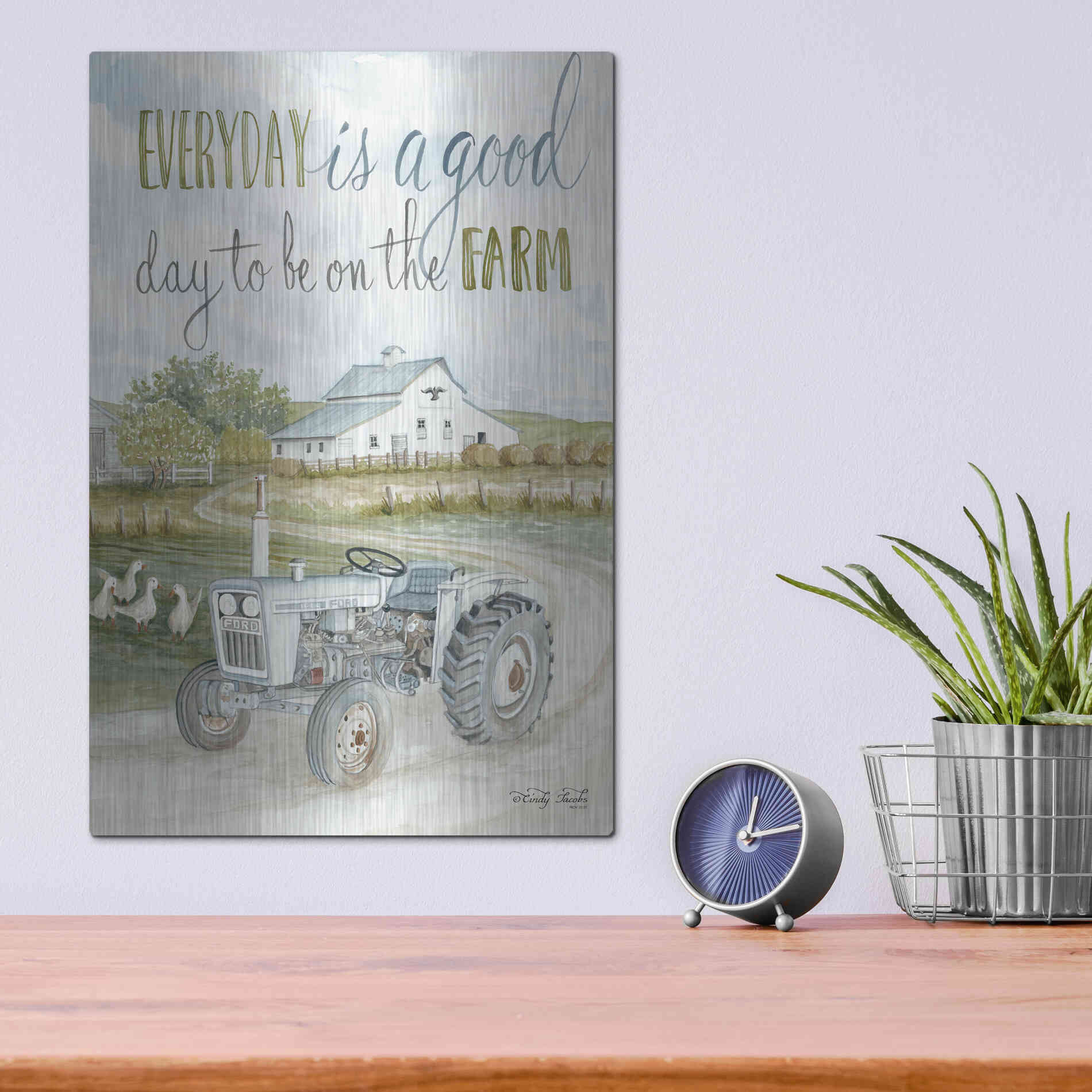 Luxe Metal Art 'Good Day' by Cindy Jacobs, Metal Wall Art,12x16