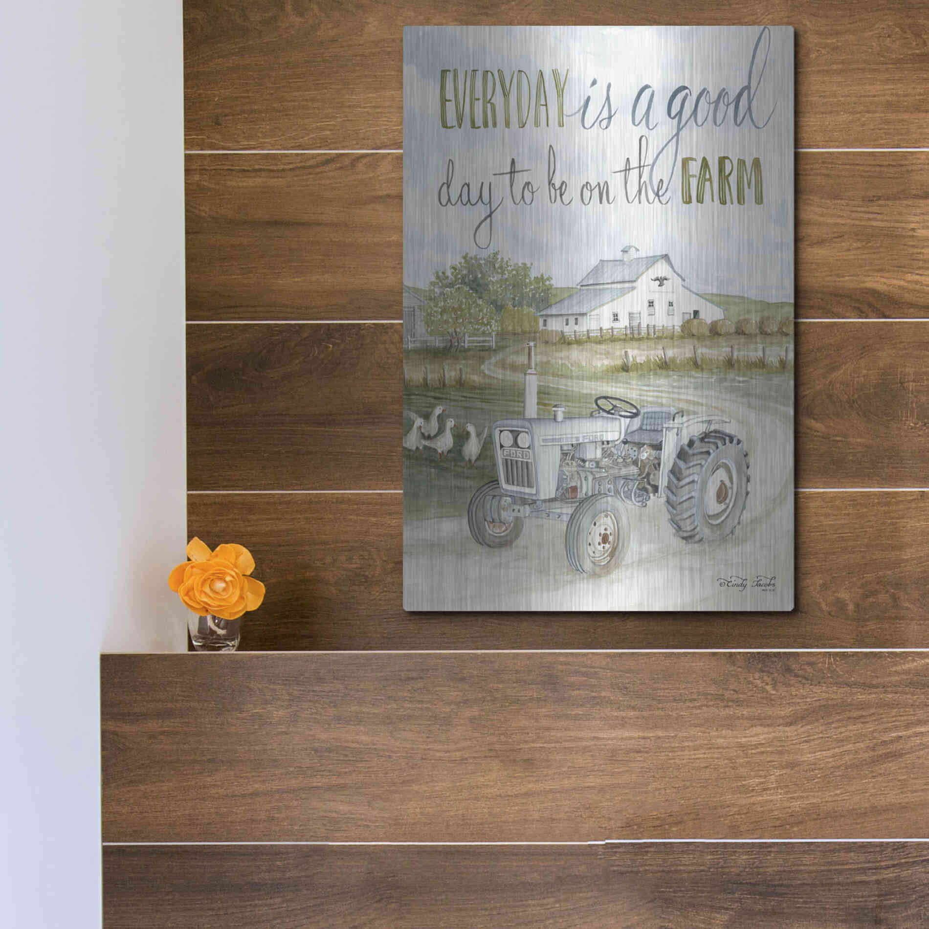 Luxe Metal Art 'Good Day' by Cindy Jacobs, Metal Wall Art,12x16