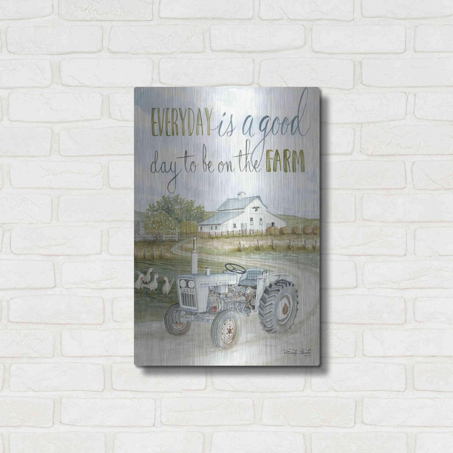 Luxe Metal Art 'Good Day' by Cindy Jacobs, Metal Wall Art,16x24