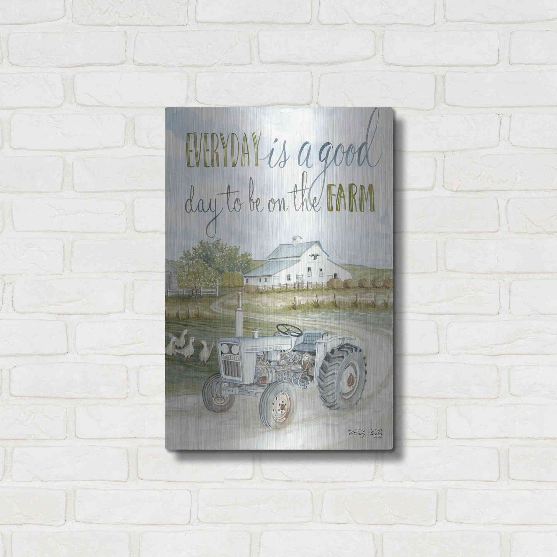 Luxe Metal Art 'Good Day' by Cindy Jacobs, Metal Wall Art,16x24