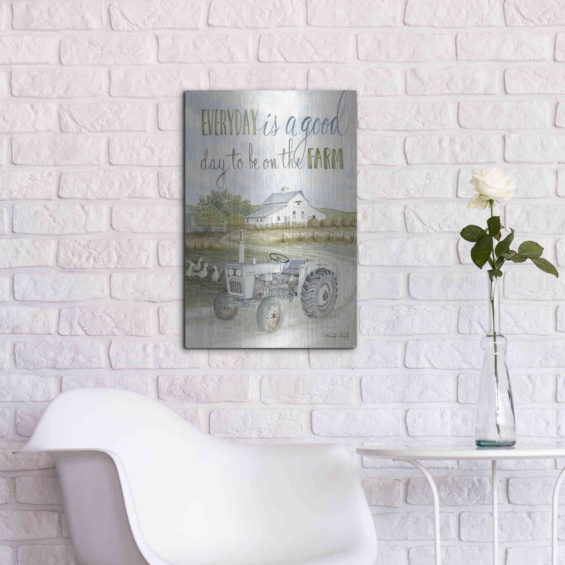 Luxe Metal Art 'Good Day' by Cindy Jacobs, Metal Wall Art,16x24