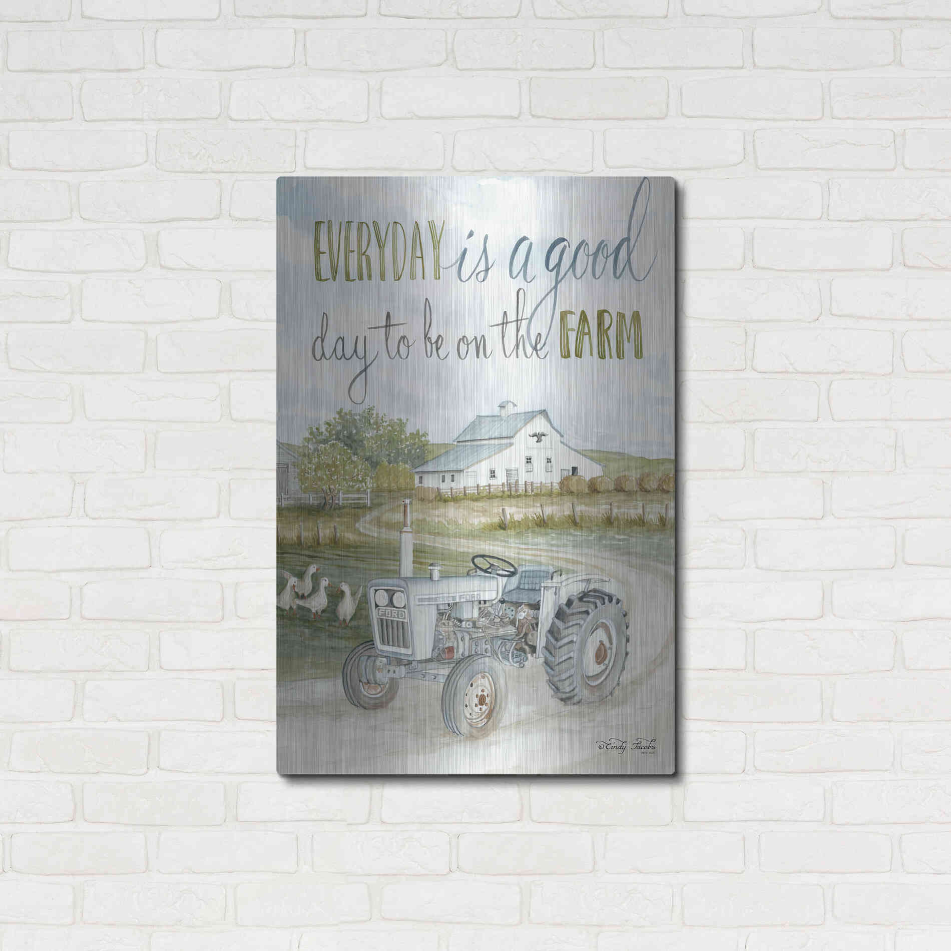 Luxe Metal Art 'Good Day' by Cindy Jacobs, Metal Wall Art,24x36