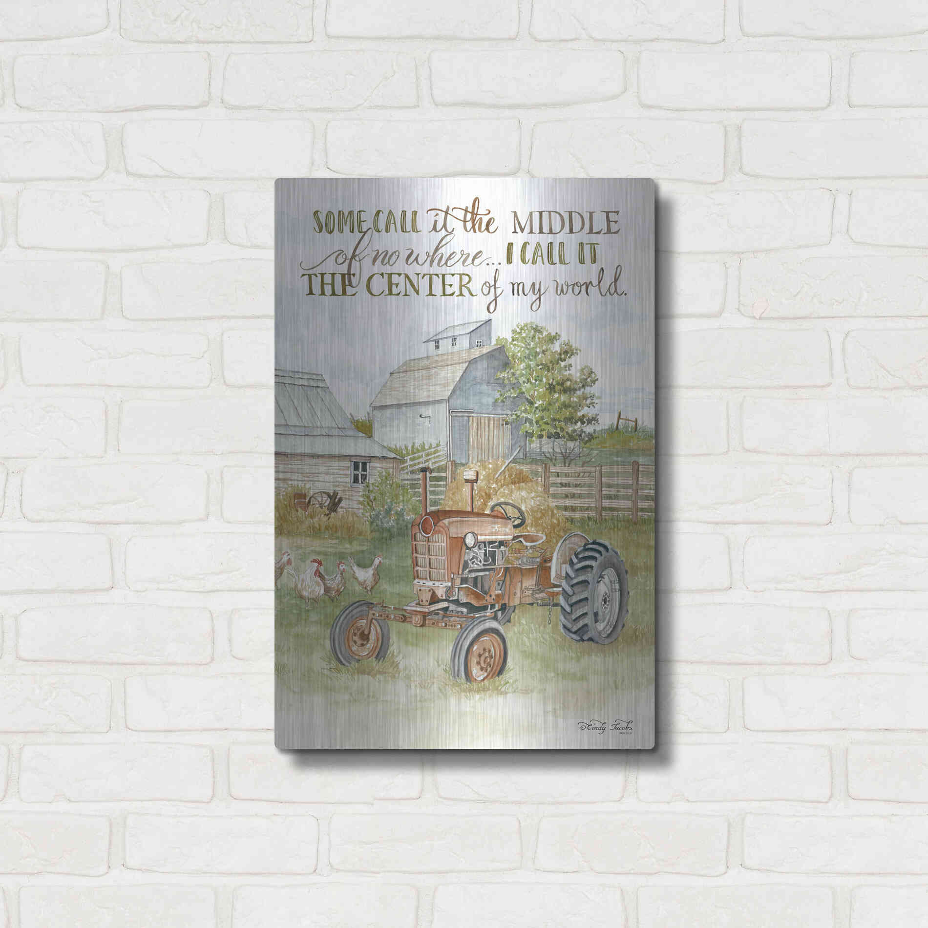 Luxe Metal Art 'Center of My World' by Cindy Jacobs, Metal Wall Art,16x24