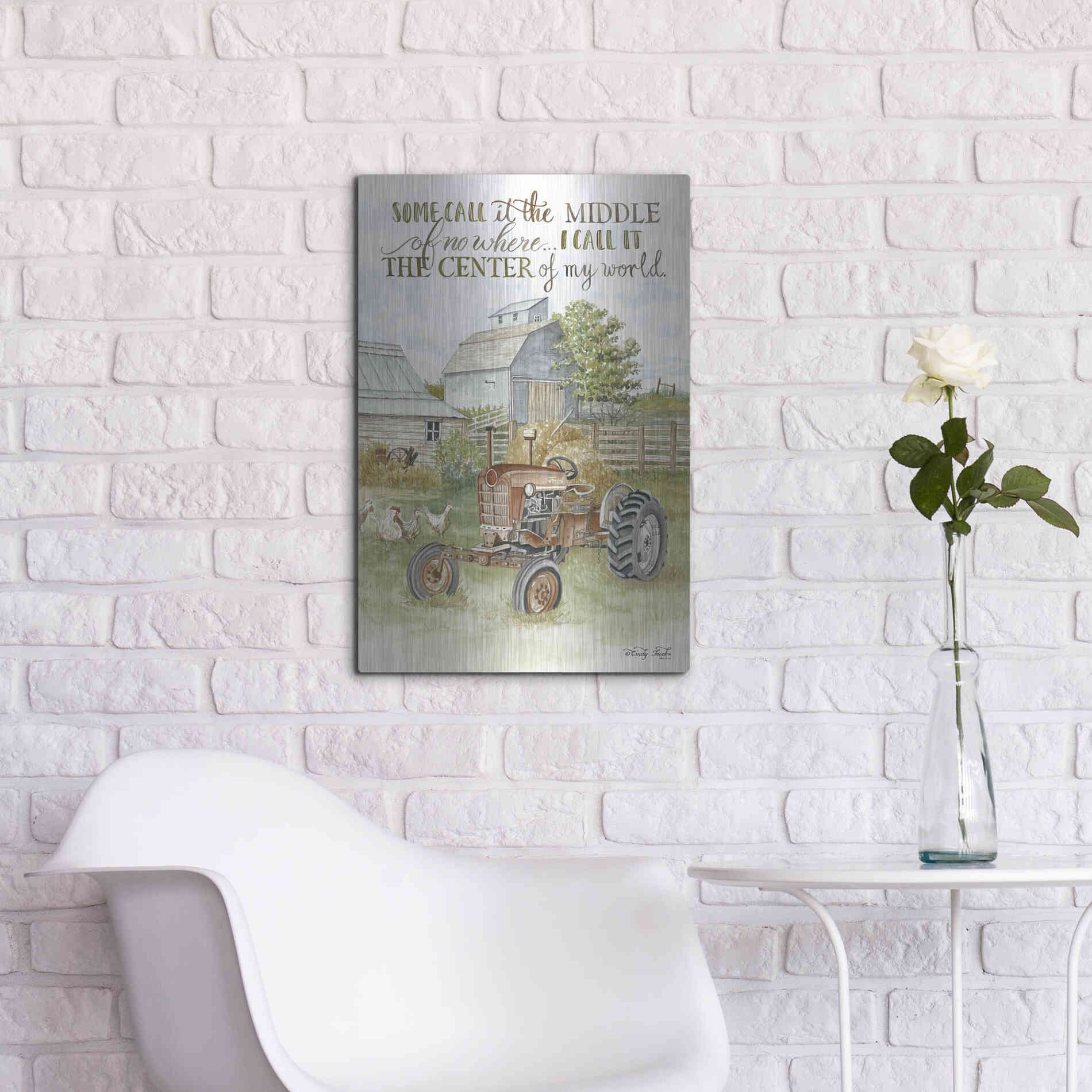 Luxe Metal Art 'Center of My World' by Cindy Jacobs, Metal Wall Art,16x24