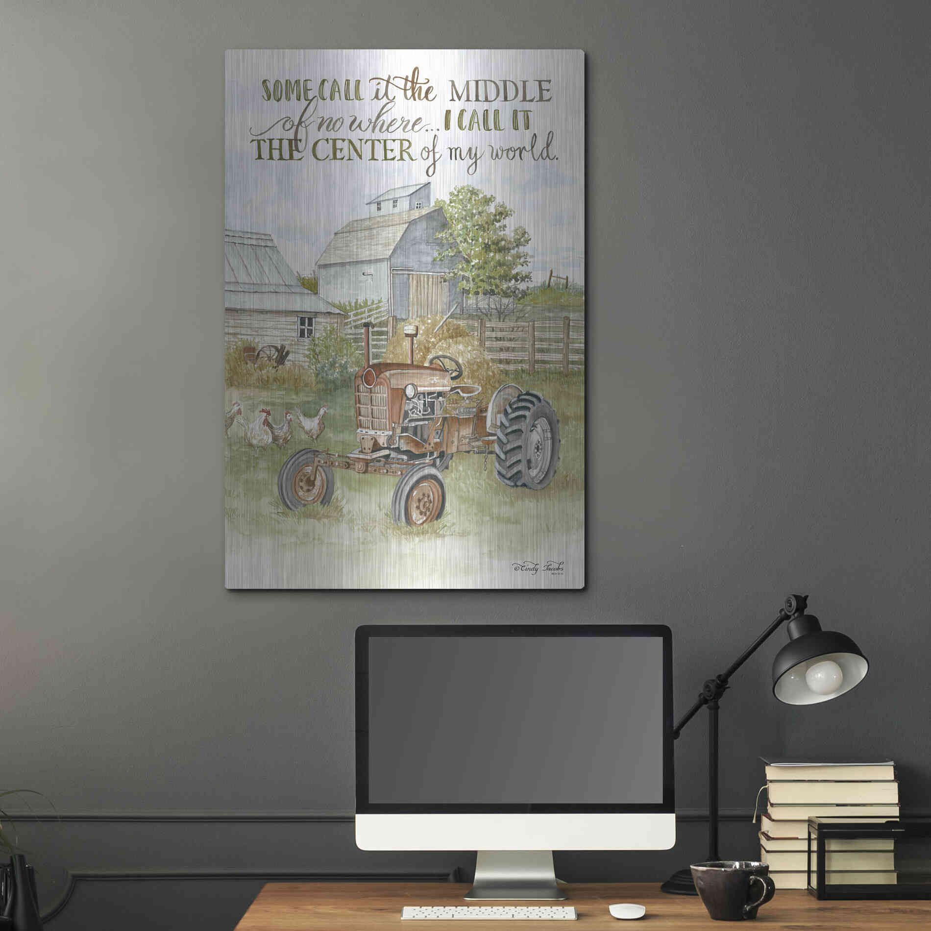 Luxe Metal Art 'Center of My World' by Cindy Jacobs, Metal Wall Art,24x36