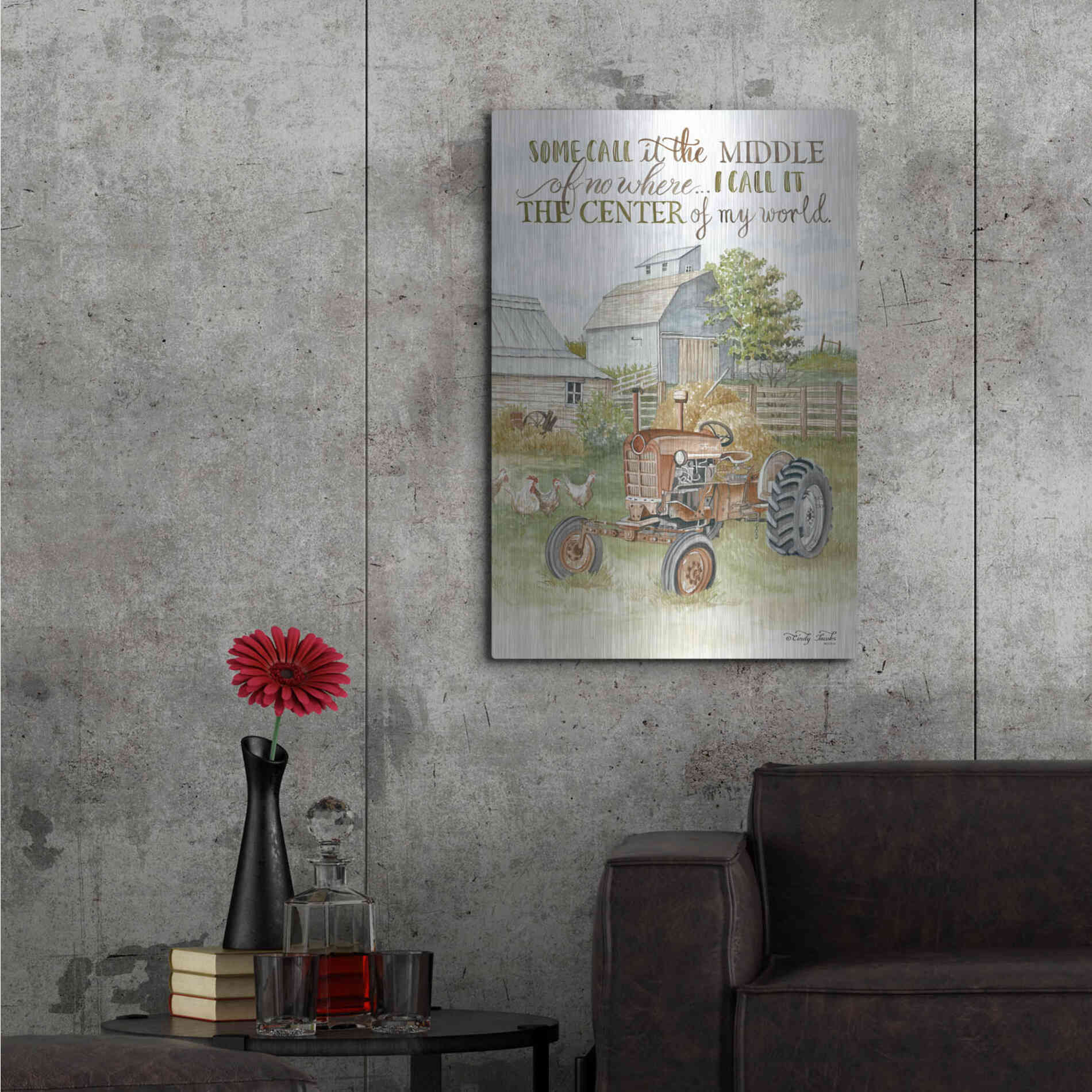 Luxe Metal Art 'Center of My World' by Cindy Jacobs, Metal Wall Art,24x36