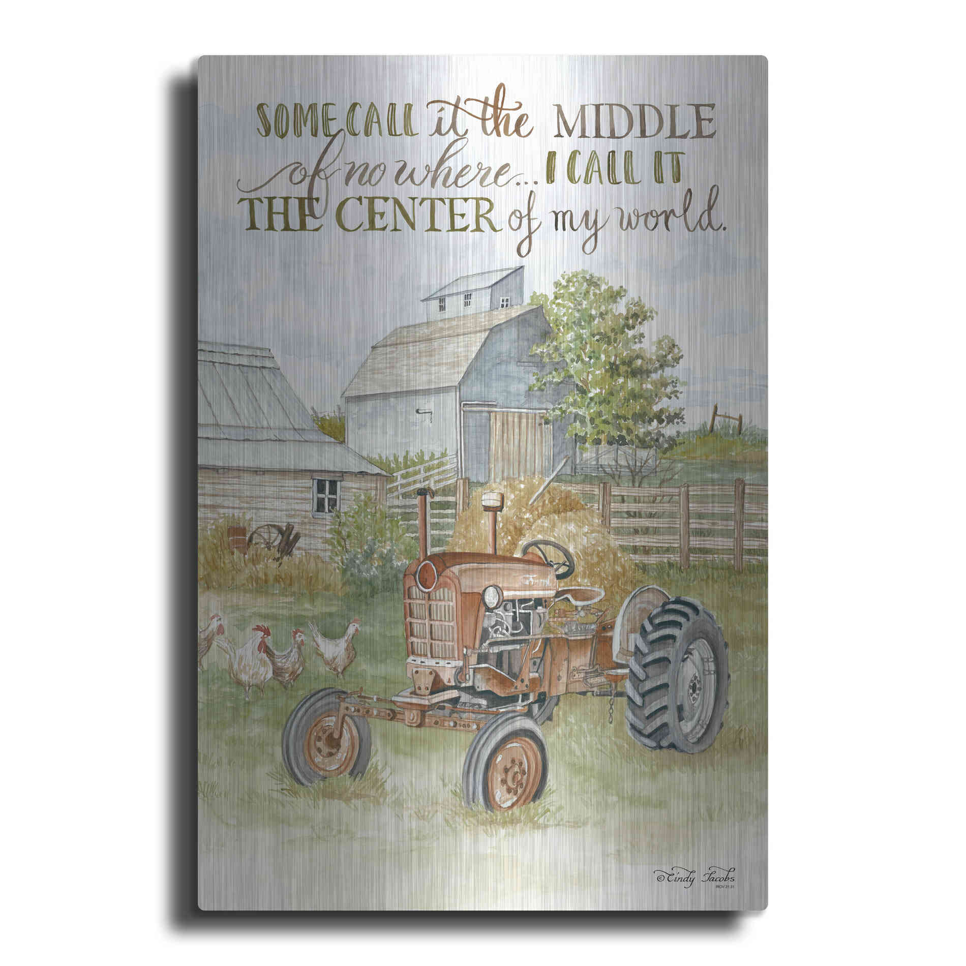 Luxe Metal Art 'Center of My World' by Cindy Jacobs, Metal Wall Art