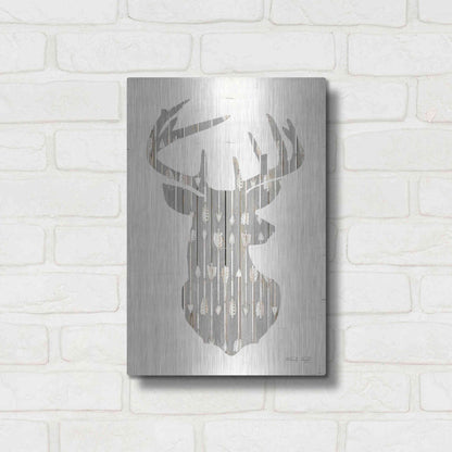 Luxe Metal Art 'Deer and Arrows Silhouette' by Cindy Jacobs, Metal Wall Art,12x16