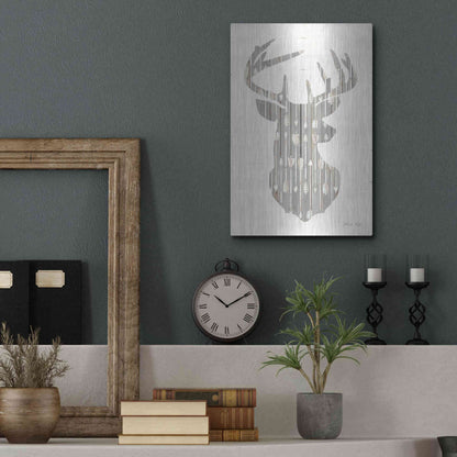 Luxe Metal Art 'Deer and Arrows Silhouette' by Cindy Jacobs, Metal Wall Art,12x16