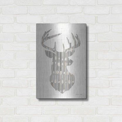 Luxe Metal Art 'Deer and Arrows Silhouette' by Cindy Jacobs, Metal Wall Art,16x24