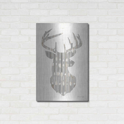 Luxe Metal Art 'Deer and Arrows Silhouette' by Cindy Jacobs, Metal Wall Art,24x36