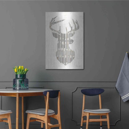 Luxe Metal Art 'Deer and Arrows Silhouette' by Cindy Jacobs, Metal Wall Art,24x36