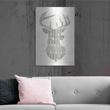 Luxe Metal Art 'Deer and Arrows Silhouette' by Cindy Jacobs, Metal Wall Art,24x36