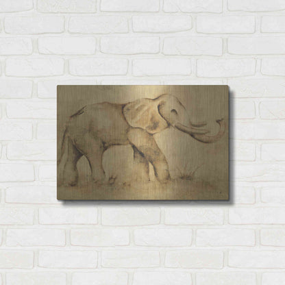 Luxe Metal Art 'Global Elephant Light Crop' by Cheri Blum, Metal Wall Art,24x16