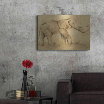 Luxe Metal Art 'Global Elephant Light Crop' by Cheri Blum, Metal Wall Art,36x24