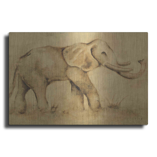 Luxe Metal Art 'Global Elephant Light Crop' by Cheri Blum, Metal Wall Art