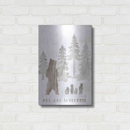 Luxe Metal Art 'All are Welcome Bears' by Cindy Jacobs, Metal Wall Art,16x24