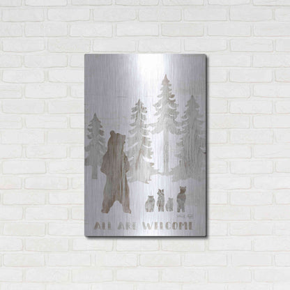 Luxe Metal Art 'All are Welcome Bears' by Cindy Jacobs, Metal Wall Art,24x36