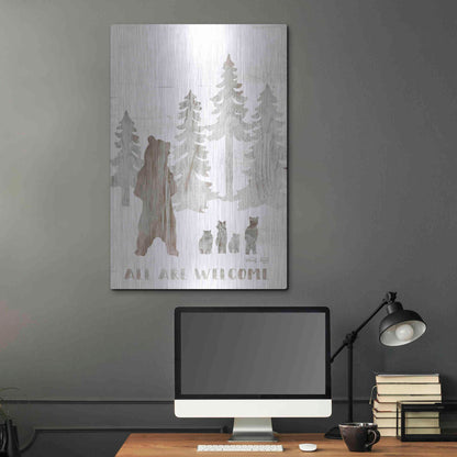 Luxe Metal Art 'All are Welcome Bears' by Cindy Jacobs, Metal Wall Art,24x36