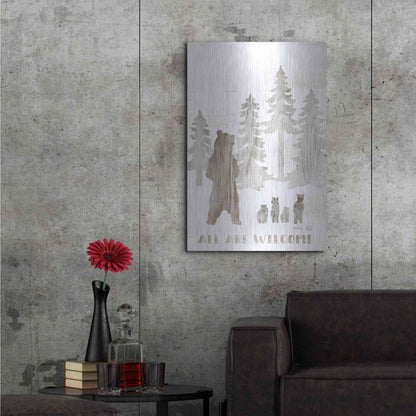 Luxe Metal Art 'All are Welcome Bears' by Cindy Jacobs, Metal Wall Art,24x36